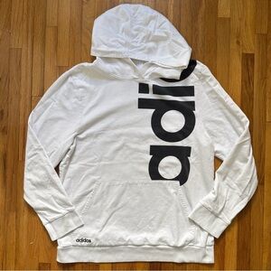 4/$25 Adidas Big Boy's French Terry Logo Hoodie Sz XL 18/20 White Black Pullover